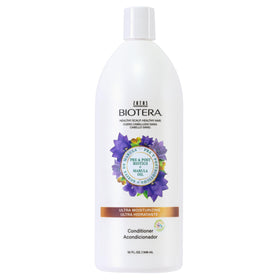 Biotera front packaging of ultra moisturizing conditioner showing 32 fl oz size and benefits