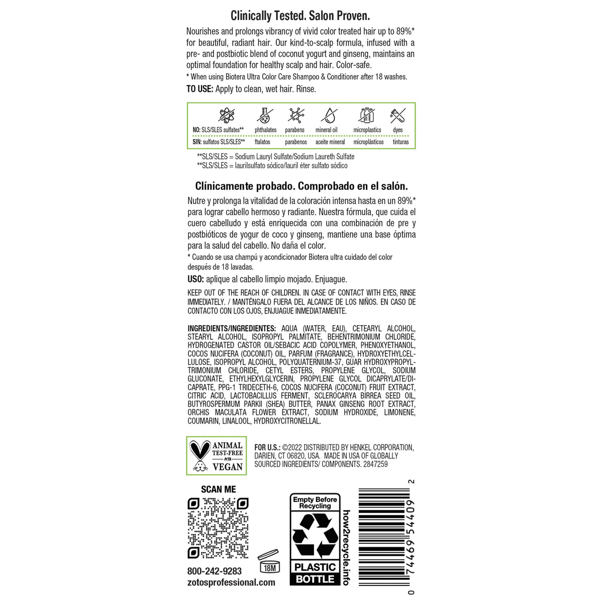 Biotera coconut yogurt and ginseng ingredients supporting scalp health