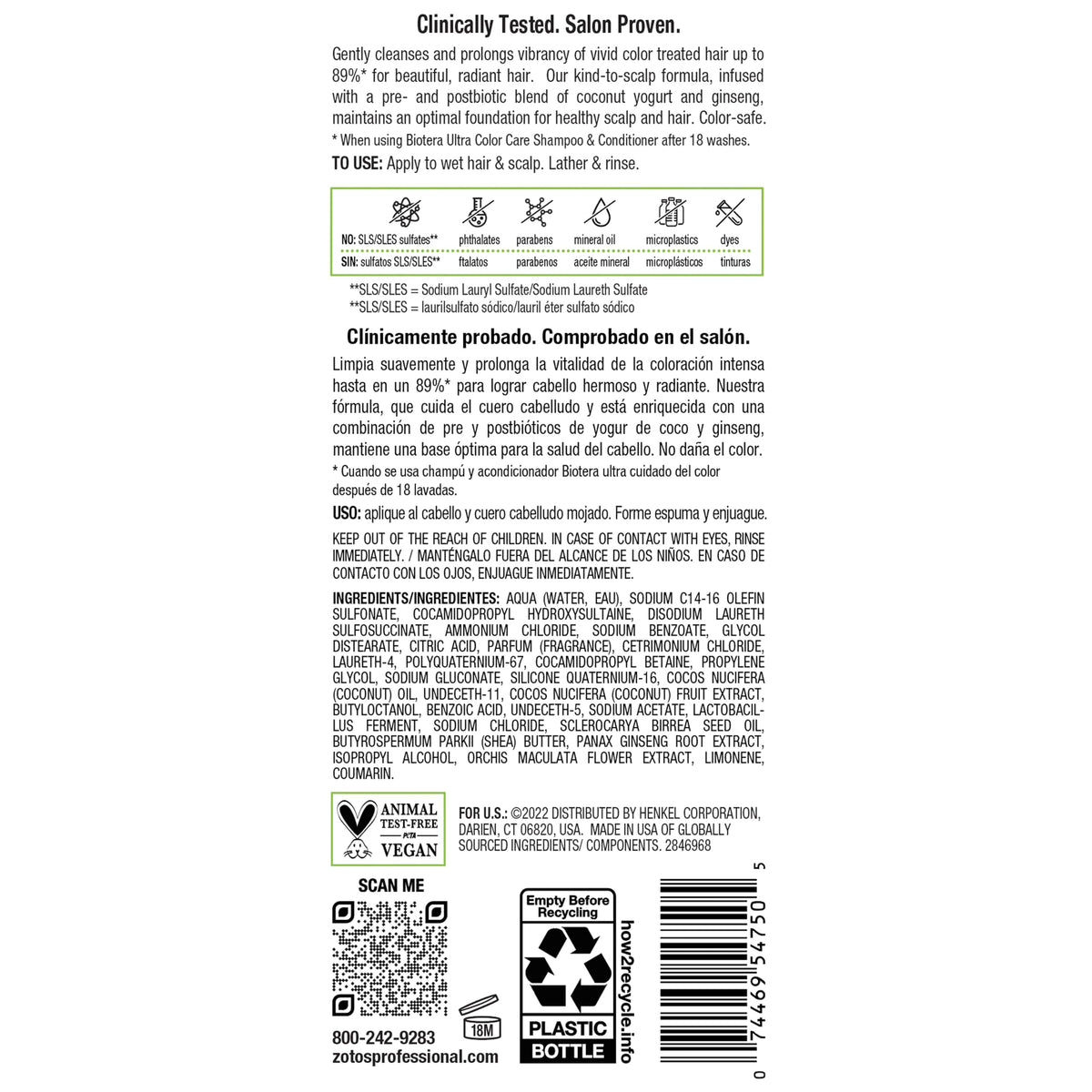 Biotera coconut yogurt and ginseng ingredient visual supporting scalp balance