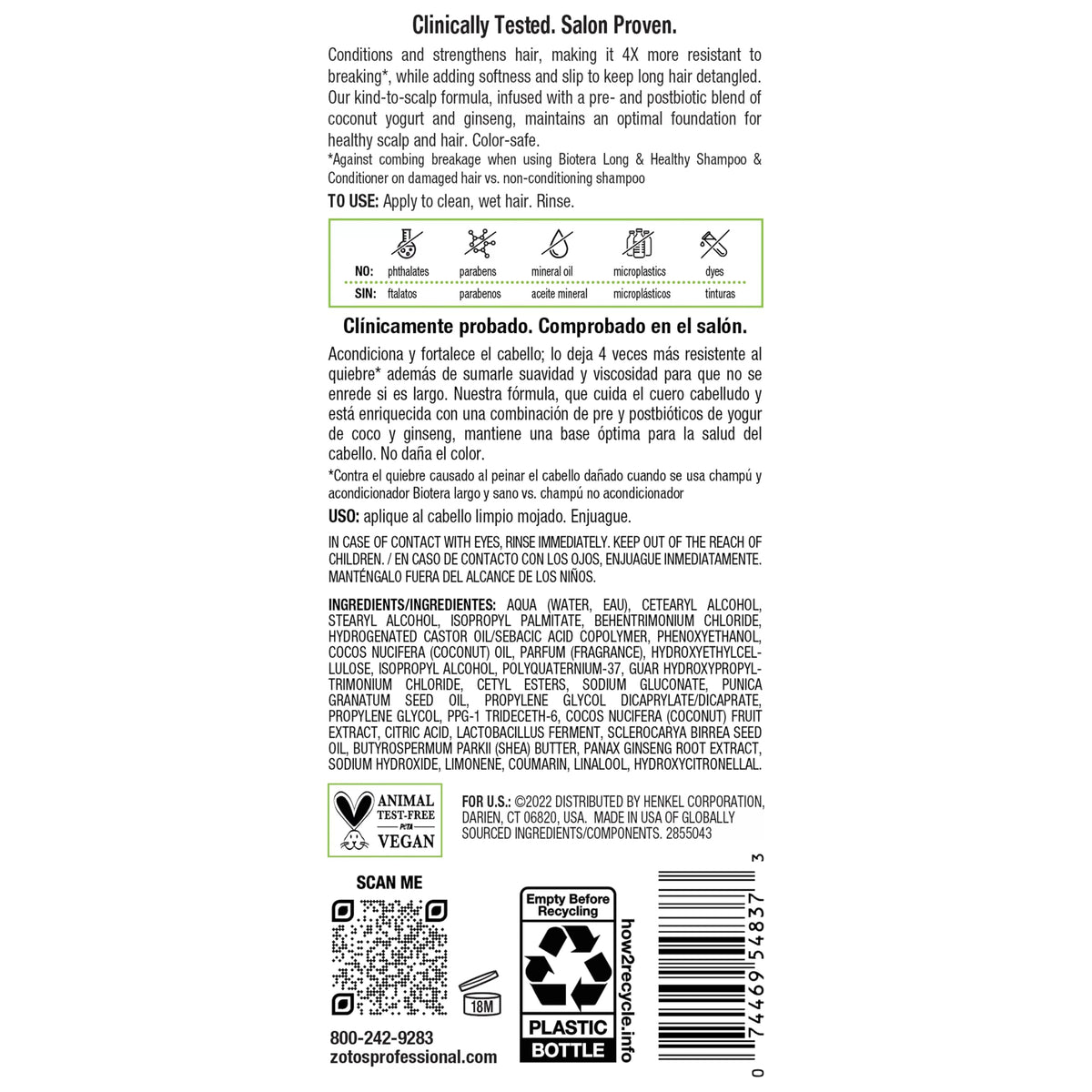Biotera label closeup noting microbiome-friendly certification benefit