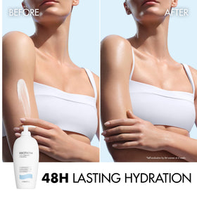 Biotherm close-up of milky texture demonstrating quick absorption benefit
