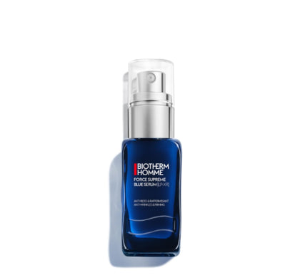 Biotherm Force Supreme Blue front bottle showing sleek label and firming benefits