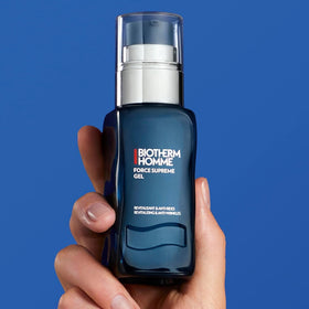 Biotherm jar open top view revealing pale gel cream and hygienic packaging