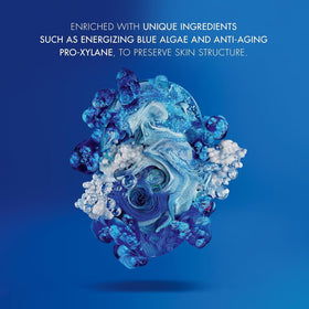 Biotherm label detail focusing on Pro-Xylane and Blue Algae ingredient benefits