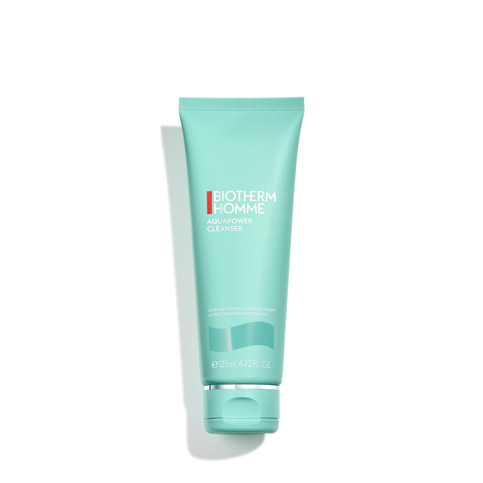 Biotherm Homme front tube showing product branding and benefits