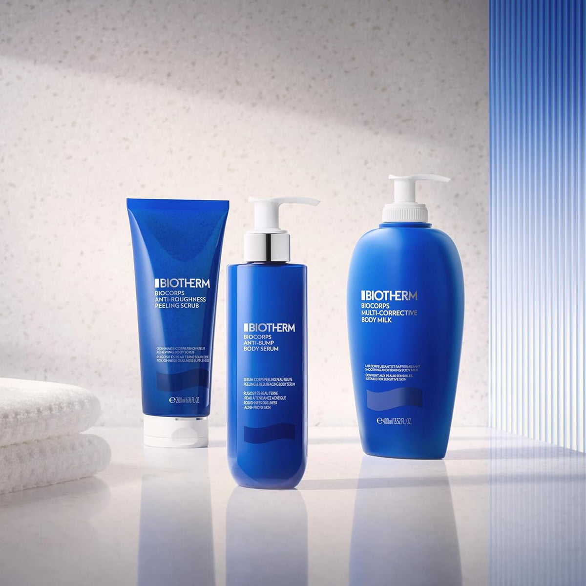 Biotherm applied on forearm showing immediate skin softness and improved texture
