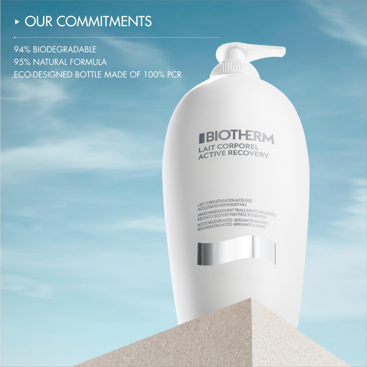 Biotherm ingredient label closeup highlighting vitamins and plankton benefits