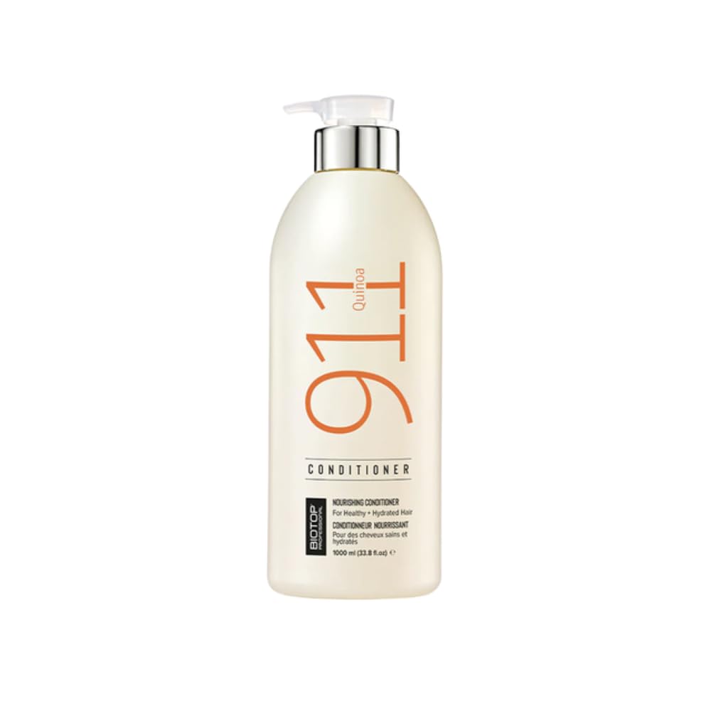 Biotop Professional front bottle showing 911 Quinoa Conditioner and clear benefits