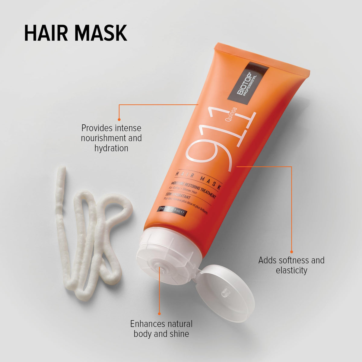 Biotop Professional open jar displaying creamy quinoa mask texture for deep hydration