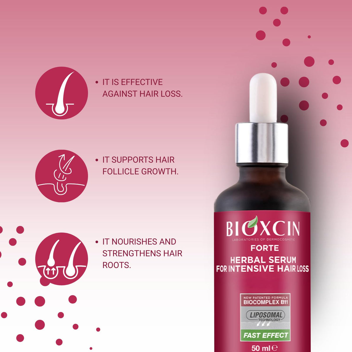 BIOXCIN close-up of serum texture showing lightweight oil for absorption