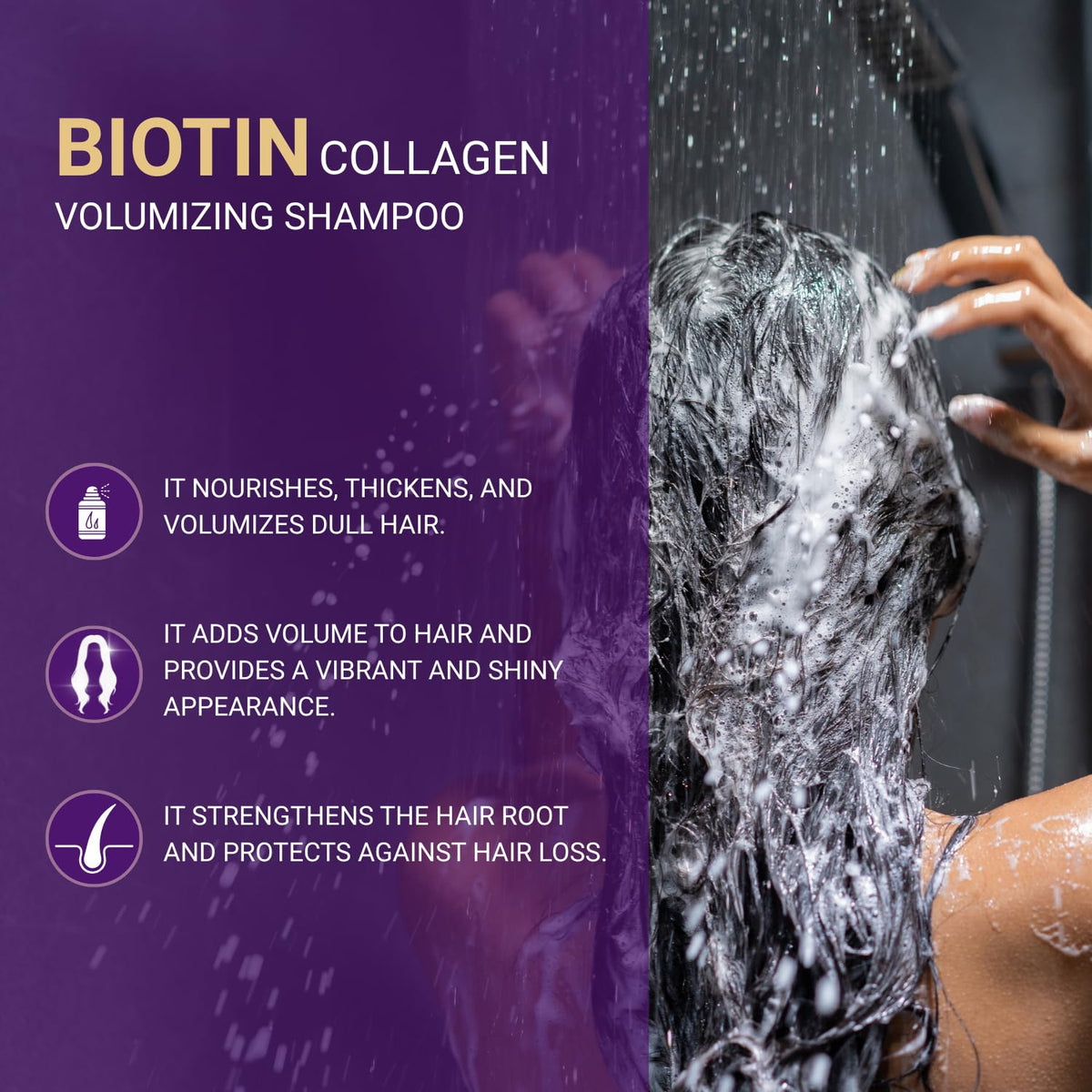 BIOXCIN shampoo in-hand during shower showing easy application and daily use benefit