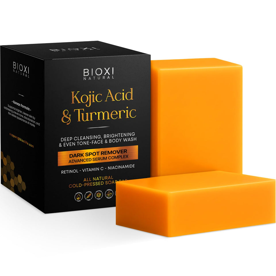 BIOXI front packaging showing soap bar and benefits