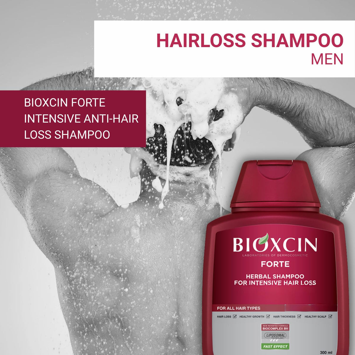 BIOXCIN creamy lather texture demonstrating rich foam that moisturizes hair