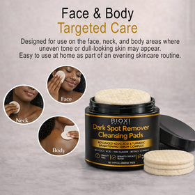 BIOXI pad used on face demonstrating even application and glow