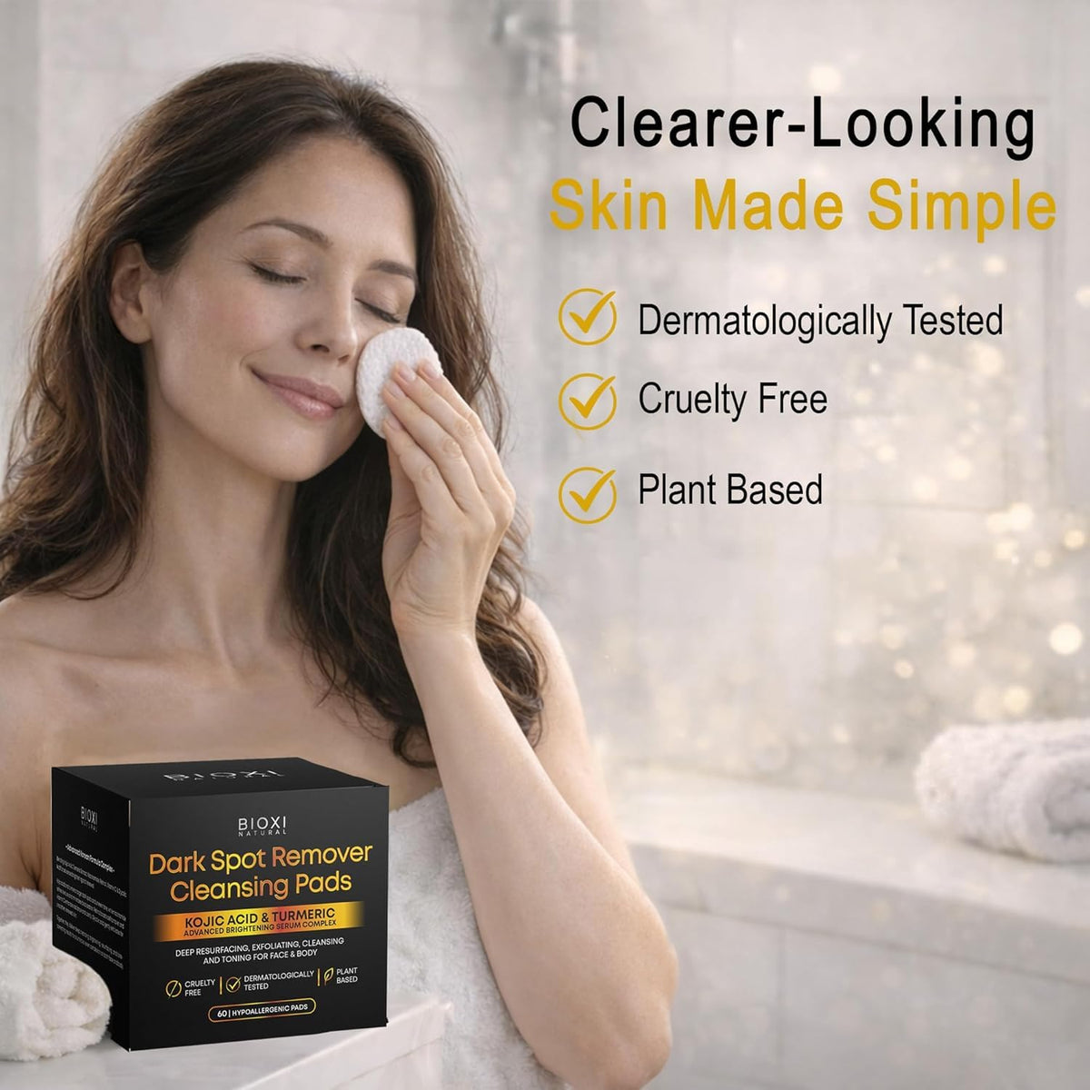 BIOXI pads on bathroom counter for routine-ready skincare convenience