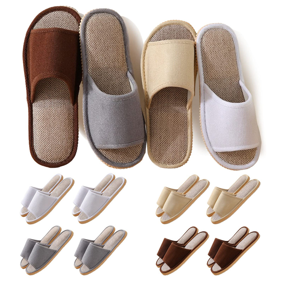 biroris front packaging showing eight multi-color guest slippers and brand
