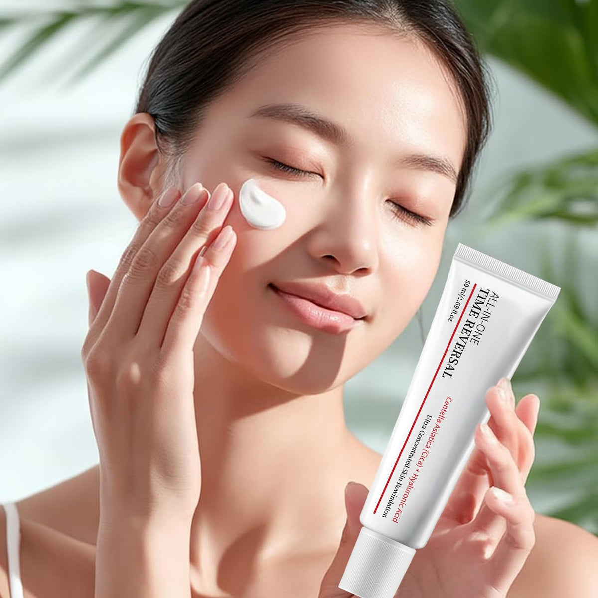 Birunwer used in nighttime routine lifestyle shot showing nourishment before bed