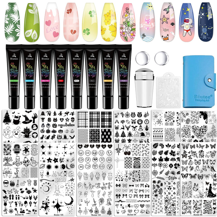 Biutee front packaging showing complete nail stamping kit benefits