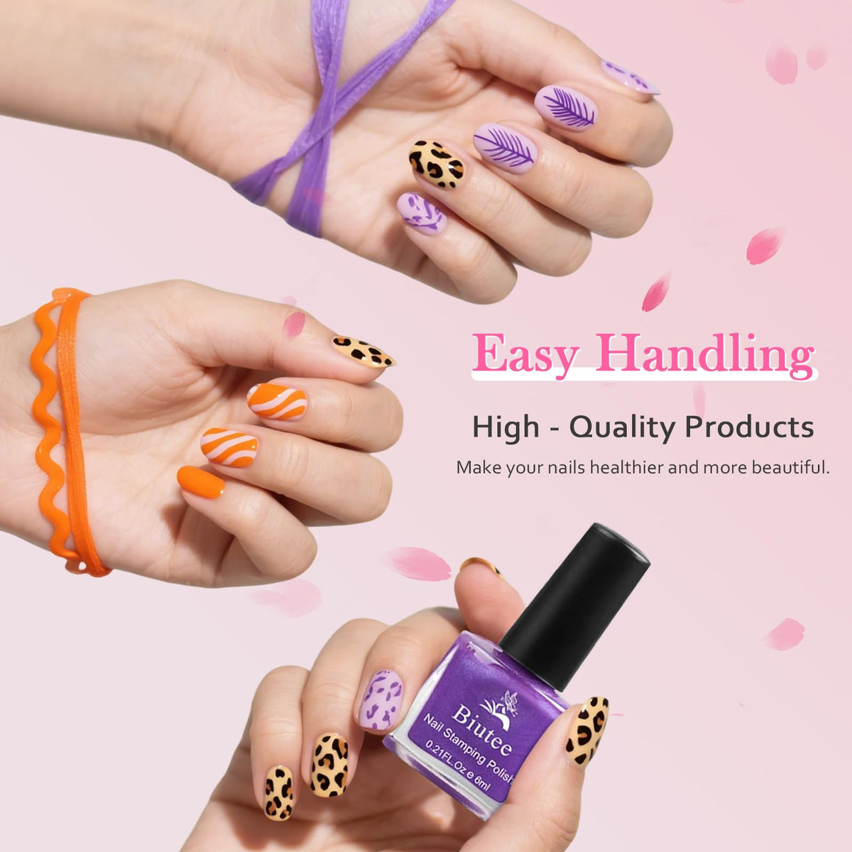 Biutee scale comparison hand holding bottle showing 6ml size and travel-friendly benefit