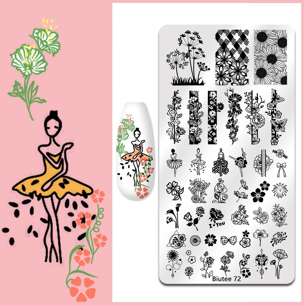Biutee stainless steel plates with patterns for durable designs