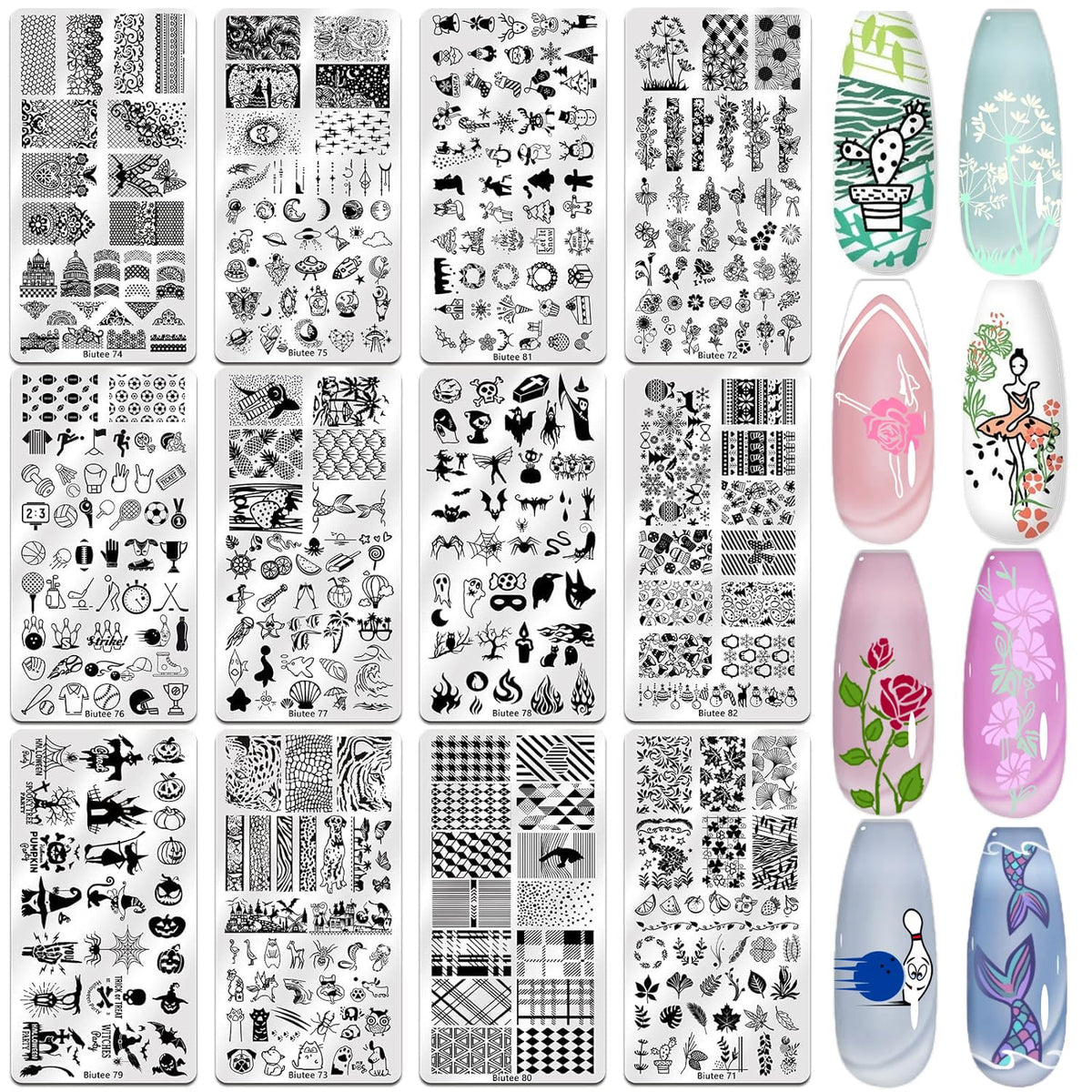 Biutee transparent stamper close-up for precise nail placement