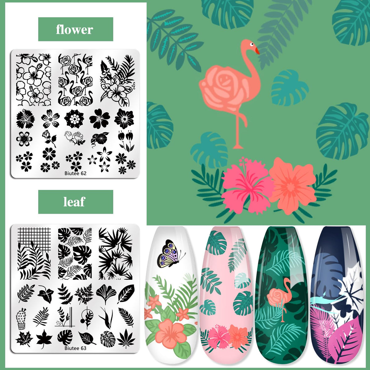 Biutee spread of varied patterns highlighting floral, lace, animal options for creativity