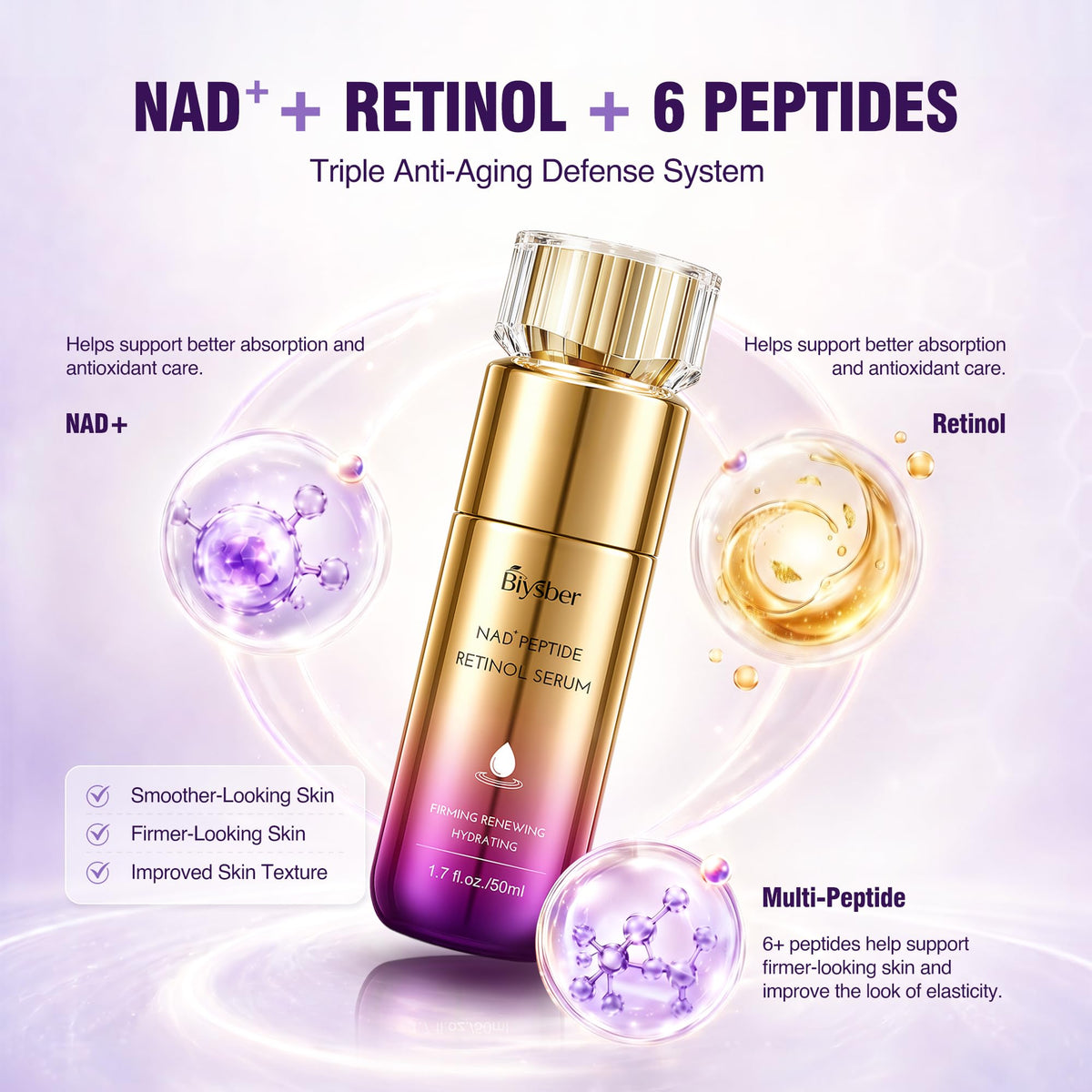 BIYSBER nighttime routine scene illustrating layered skincare benefit
