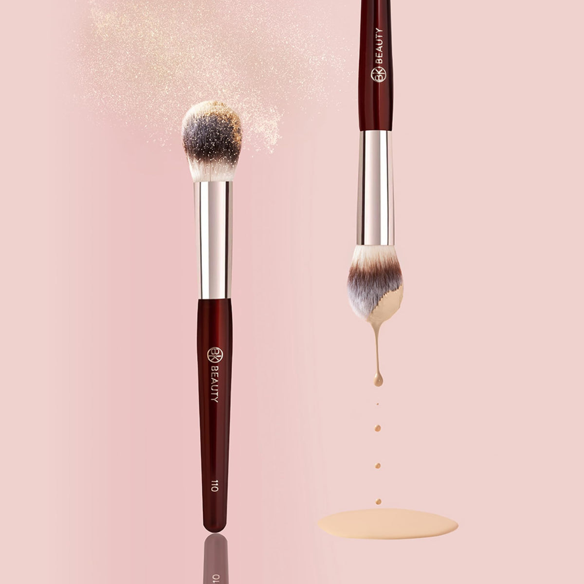 BK BEAUTY 110 bristles texture detail showing vegan fibers that resist product absorption
