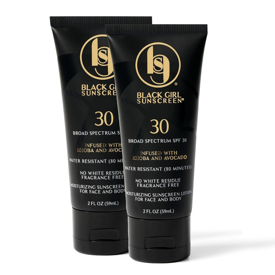 Black Girl Sunscreen front packaging showing SPF 30 and benefits