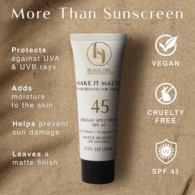 Black Girl Sunscreen applied on skin demonstrating no white cast and smooth finish