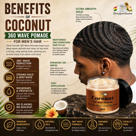 Black Lavish Essentials used while brushing hair to build defined 360 waves benefit