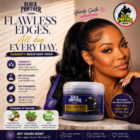 Black Panther Strong applying to edges for precise hold and neat hairline