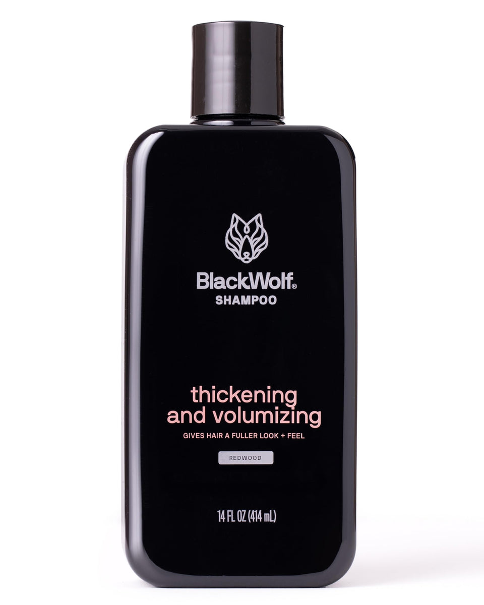 Black Wolf front packaging showing 14oz bottle and benefit of volume