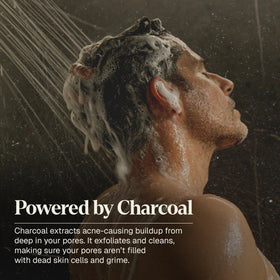 Black Wolf in-shower use demonstrating oil removal and refreshing results