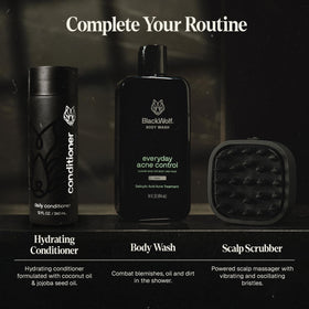 Black Wolf lifestyle image in morning routine promoting confidence and freshness