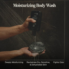 Black Wolf pump dispenser close-up demonstrating easy one-handed use and controlled dosing
