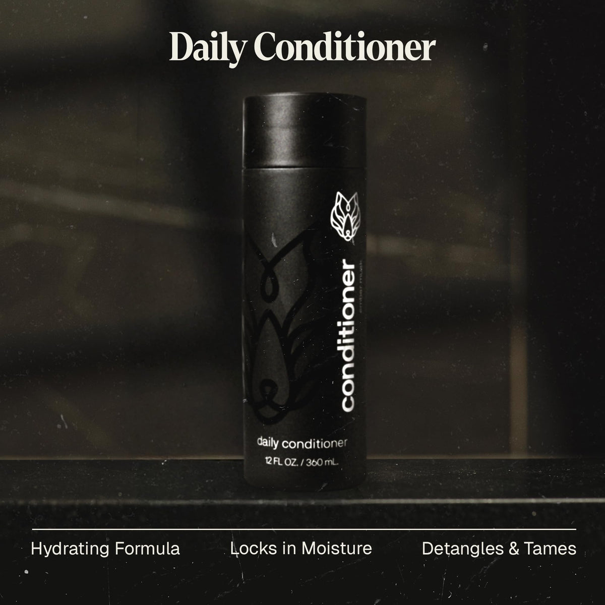 Black Wolf conditioner texture close-up highlighting smooth, hydrating formula