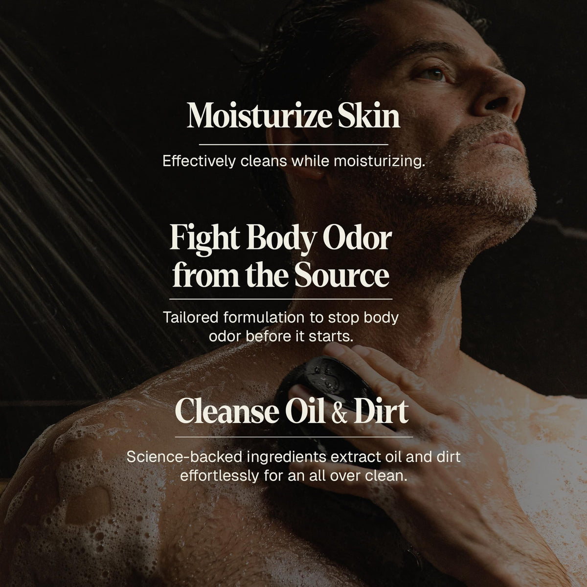 Black Wolf foamy lather texture close-up showing gentle cleansing and hydrating performance