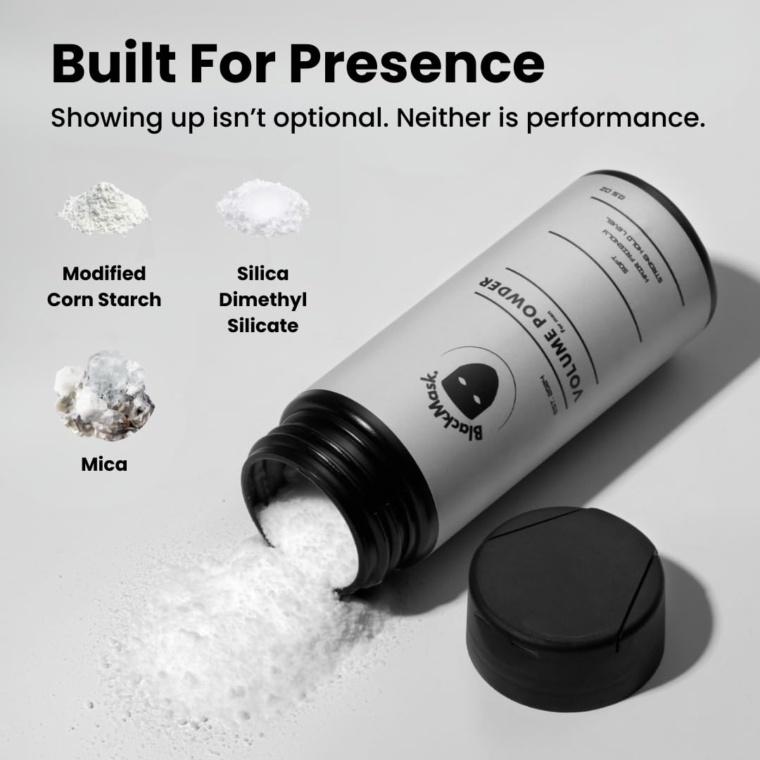 BlackMask before and after comparison showing visible volume improvement