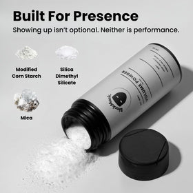 Close-up of BlackMask powder texture highlighting grip and matte finish