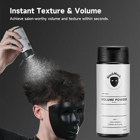 BlackMask powder texture close-up highlighting fine grains for natural volume