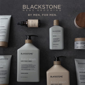 Blackstone in shower scene with towel showing convenient daily grooming use
