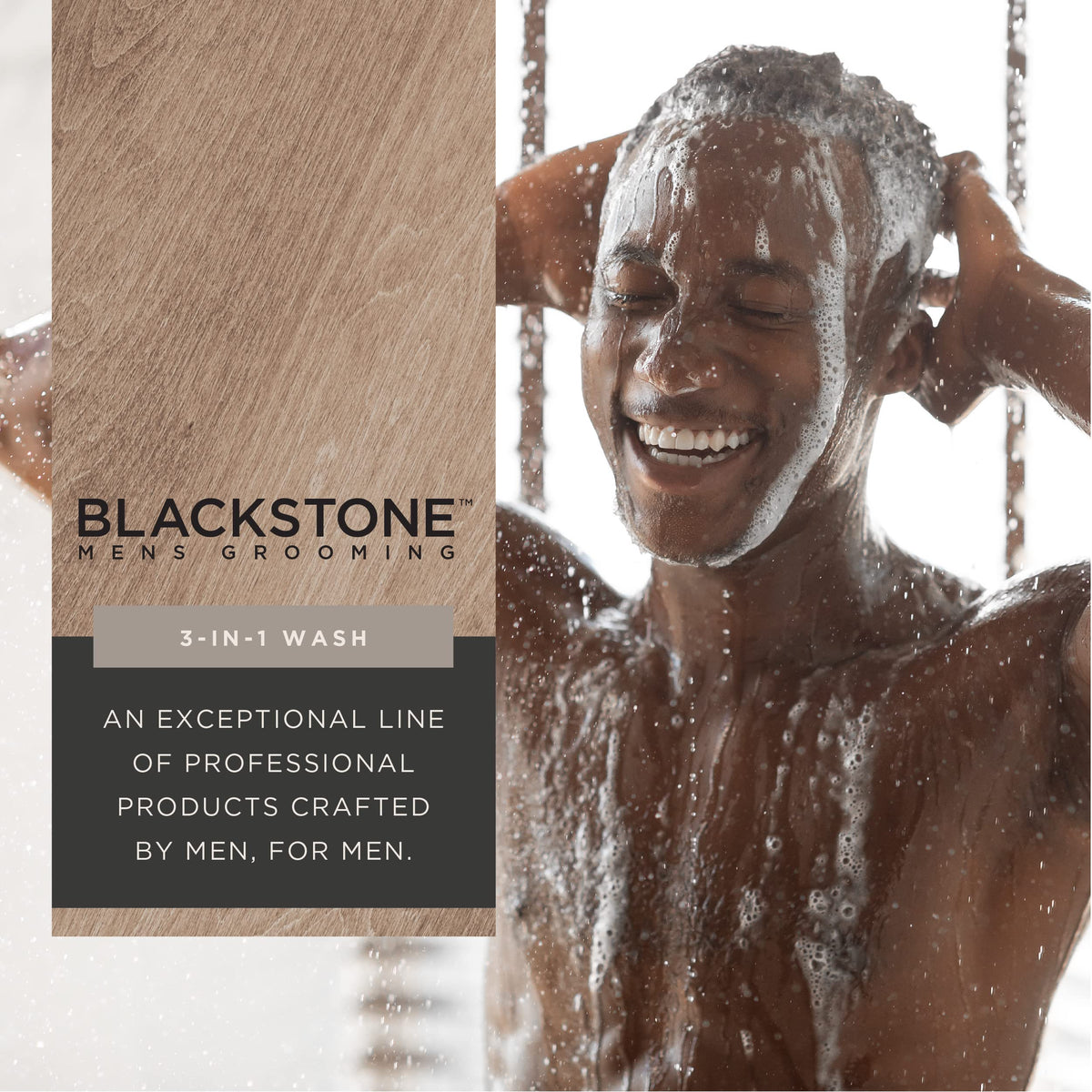Blackstone close-up of creamy lather texture highlighting moisturizing formula
