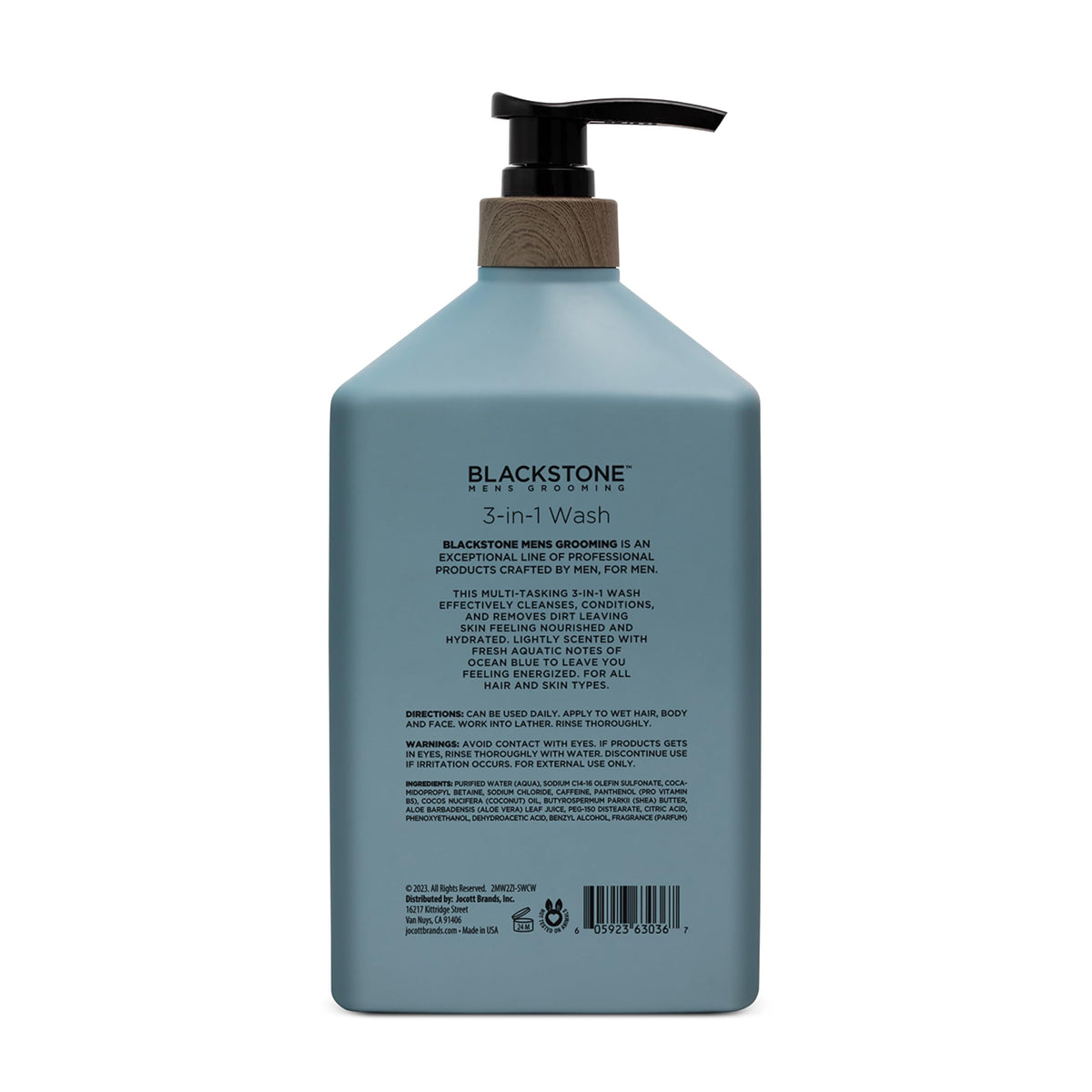 Blackstone label closeup highlighting ingredients and clear benefits