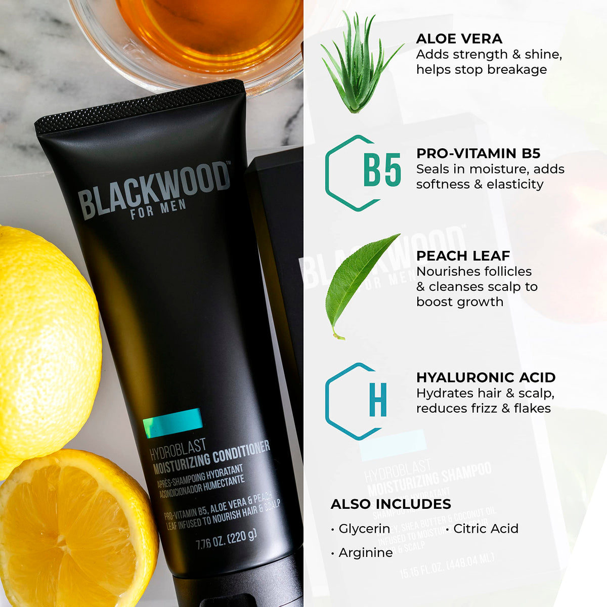 Blackwood For Men conditioner being applied in shower to show detangling and smoothing action