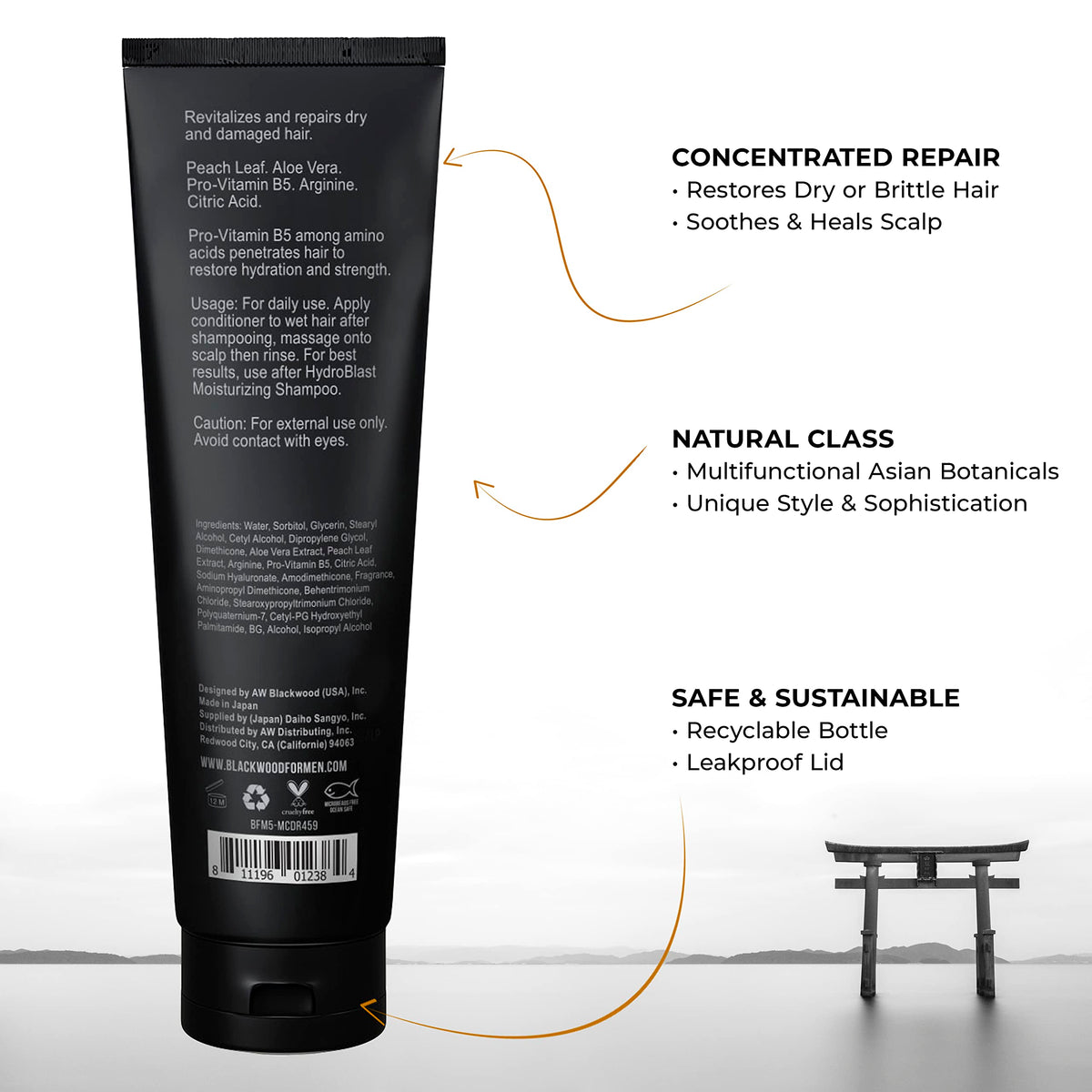 Blackwood For Men creamy conditioner texture close-up demonstrating hydrating, non-greasy finish