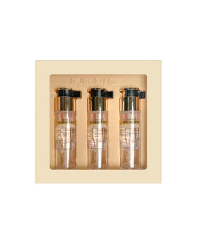BLANC DUBU front packaging showing three ampoules and box, clear travel-friendly benefit