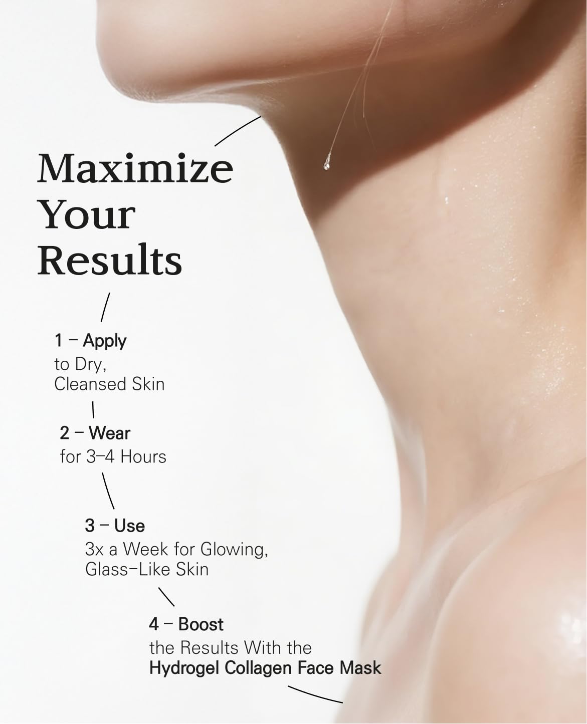 BLANC DUBU mask in use on neck demonstrating cooling adherence benefit