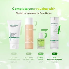 BLANC NATURE bottle label detail portraying ingredient transparency and trust benefit