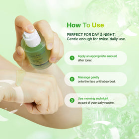 BLANC NATURE serum under makeup demonstrating smooth base and radiant finish benefit